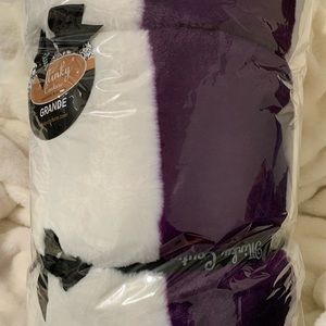 Minky Couture Grande 60x84 Lavender, white and Purple blanket .NWT